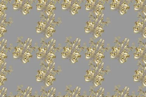 Raster abstract background with golden repeating elements on a beige, gray and b Stockillustratie