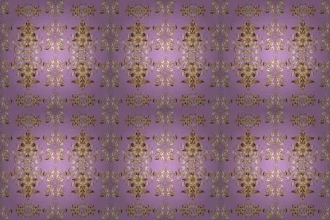 Raster abstract background with repeating elements. Golden seamless pattern on b Stock Illustration