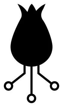 Raster Alien Egg Circuit Icon Illustration 스톡 일러스트