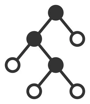 Raster Binary Chart Nodes Flat Icon Image Illustrazione stock