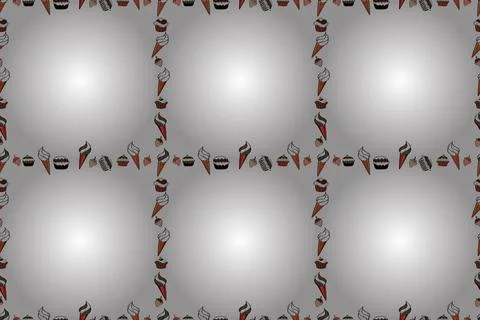 Raster. Border design is pattern in doodles art style. Seamless pattern. Decorat 스톡 일러스트