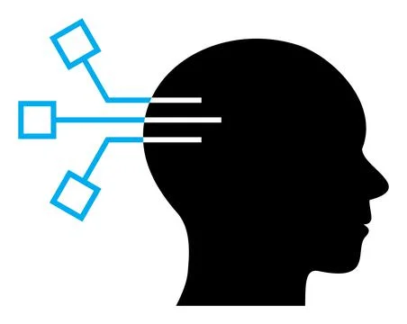 Raster Brain Link Flat Icon Illustration Stock Illustration