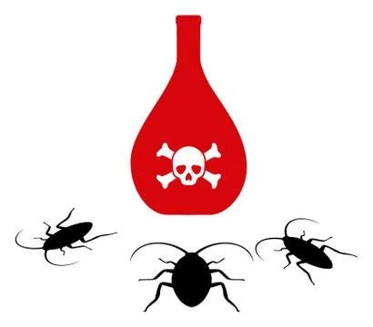 Raster Cockroach Poison Flat Icon Symbol Stock-Illustration