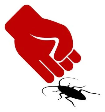 Raster Cockroach Punch Flat Icon Symbol Ilustración de archivo