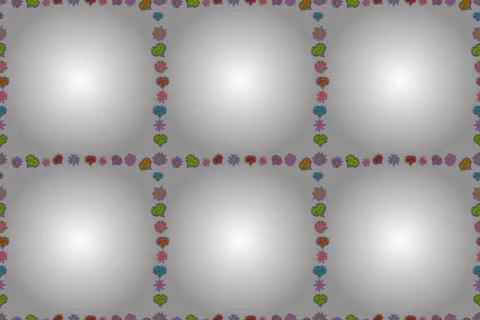 Raster. Comic style doodle frame consists of white, pink and blue border. Seamle Stock Illustration