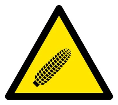 Raster Corn Warning Triangle Sign Icon イラスト素材