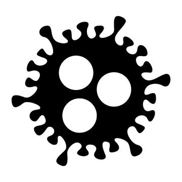 Raster Covid Virus Flat Icon Symbol Stock Illustration