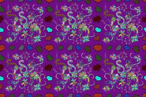 Raster cute pattern in small flower. Motley illustration. Spring floral backgrou Stock Illustration