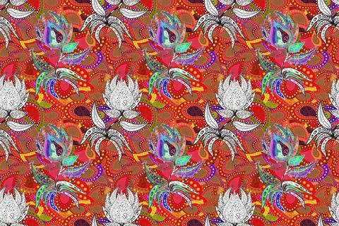 Raster cute pattern in small flower. Small colorful flowers. Spring floral backg Stock Illustration