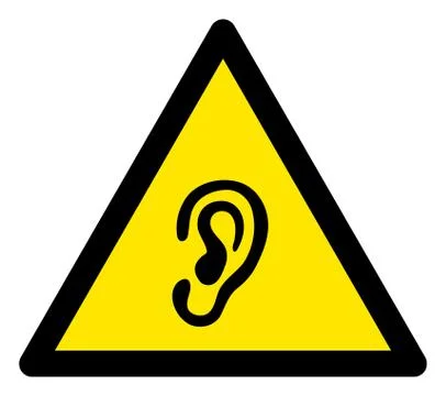 Raster Ear Warning Triangle Sign Icon イラスト素材
