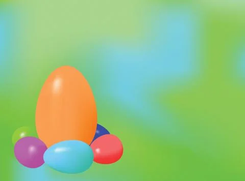 Raster. easter egg composition Stock Illustration