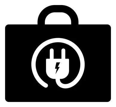 Raster Electric Plug Box Icon Illustration Stock Illustration