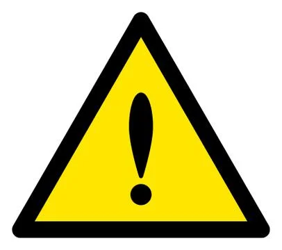 Raster Exclamation Warning Triangle Sign Icon Stock Illustration