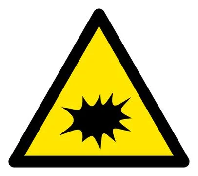 Raster Explode Warning Triangle Sign Icon Stock Illustration