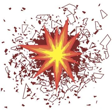 Raster Explosion Cloud of Red Pieces on White Background. Sharp Particles R.. Stockillustratie