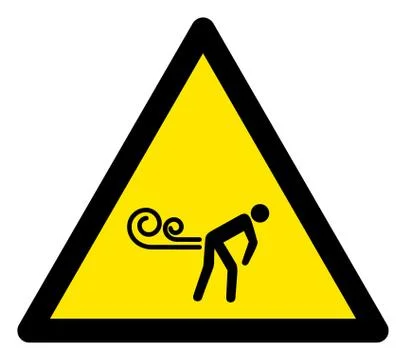 Raster Fart Winds Warning Triangle Sign Icon Stockillustratie