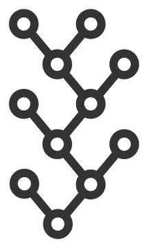 Raster Flat Binary Tree V3 Icon 스톡 일러스트