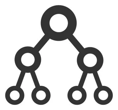 Raster Flat Binary Tree V6 Icon Stock Illustration
