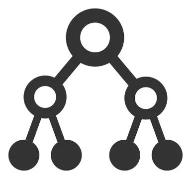 Raster Flat Binary Tree V7 Icon Stock Illustration