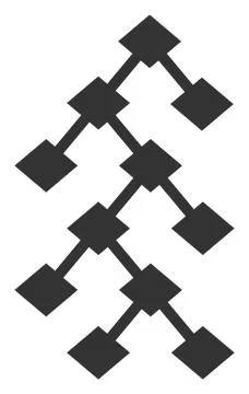 Raster Flat Binary Tree V8 Icon Stockillustratie