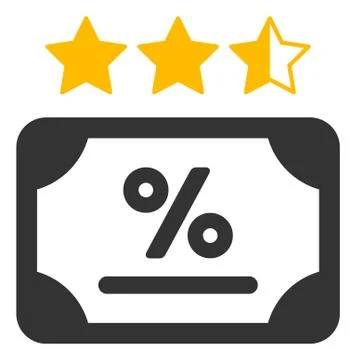 Raster Flat Bond Rating Icon Stock Illustration