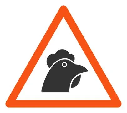 Raster Flat Chicken Warning Icon Illustrazione stock