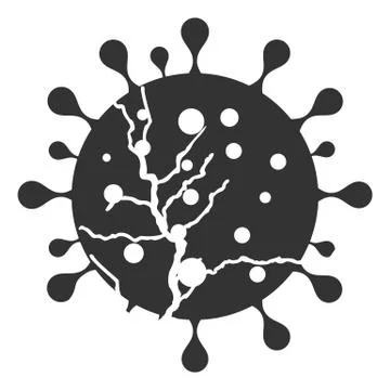 Raster Flat Corrupted Coronavirus Icon Stock Illustration