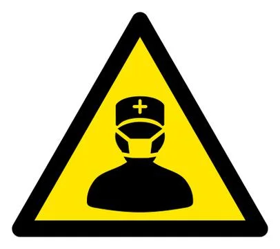 Raster Flat Doctor Warning Icon Stock Illustration