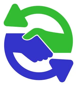 Raster Flat Handshake Exchange Arrows Icon 스톡 일러스트
