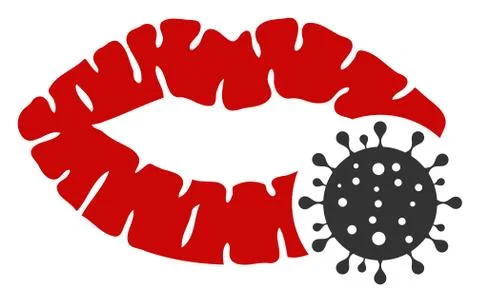Raster Flat Lips Herpes Virus Icon Illustrazione stock