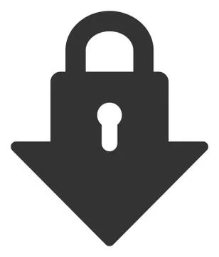 Raster Flat Lockdown Arrow Icon Stock Illustration