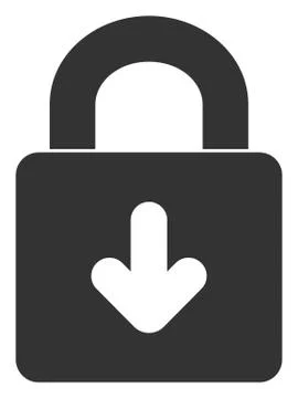 Raster Flat Lockdown Icon Stock Illustration