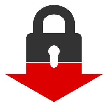 Raster Flat Lockdown  Icon Stock Illustration