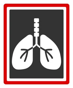 Raster Flat Lungs X-Ray Photo Icon Illustrazione stock