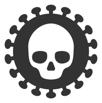 Raster Flat Mortal Virus Icon Stock Illustration