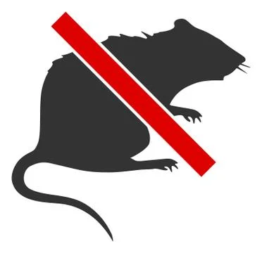 Raster Flat No Rat Icon Illustrazione stock