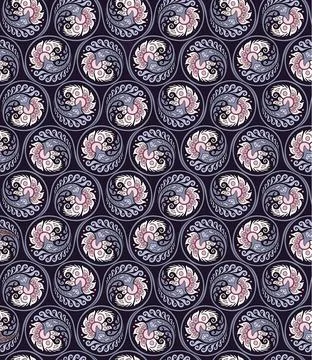 Raster floral braided elements seamless pattern Stock Illustration