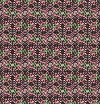 Raster floral braided elements seamless pattern Stock Illustration