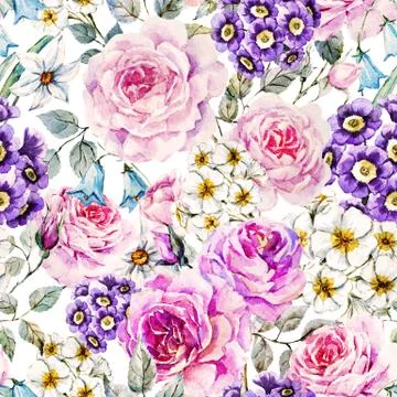 Raster floral pattern Stock Illustration
