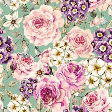 Raster floral pattern Stock Illustration