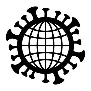Raster Global Coronavirus Flat Icon Symbol Stock-Illustration