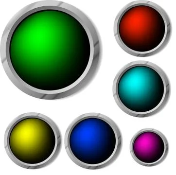 Raster. glossy buttons Stock Illustration