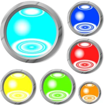 Raster. glossy buttons Stock Illustration