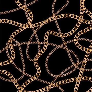 Raster gold chain pattern. Yellow chain background Illustrazione stock