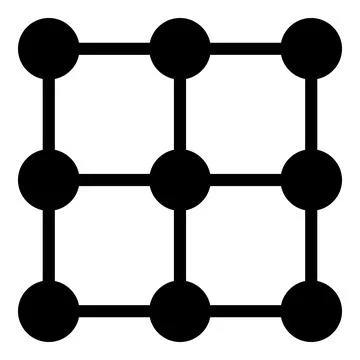 Raster Grid Nodes Flat Icon Image Stock Illustration
