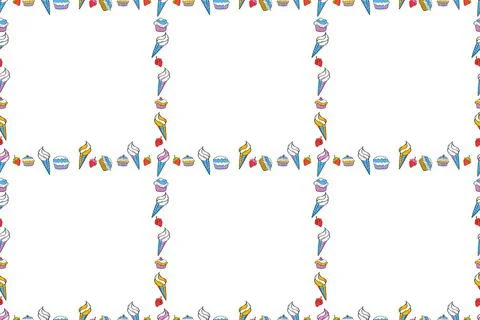 Raster. Hand-drawn doodle frames. Sketch icons for invitation, flyer, poster. Pi Illustrazione stock