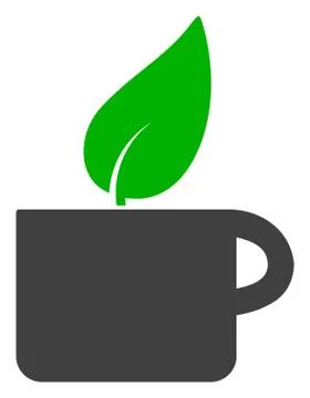 Raster Herbal Tea Flat Icon Symbol Stock Illustration