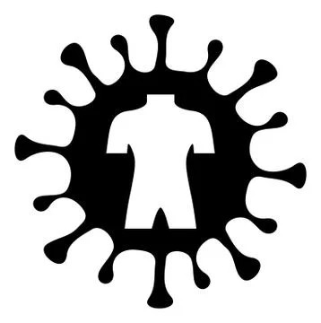 Raster Human Virus Flat Icon Symbol Stock-Illustration