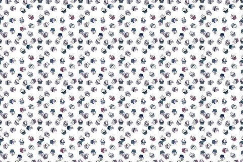 Raster illustration. Cakes seamless pattern collection. Of different types of be Ilustración de archivo