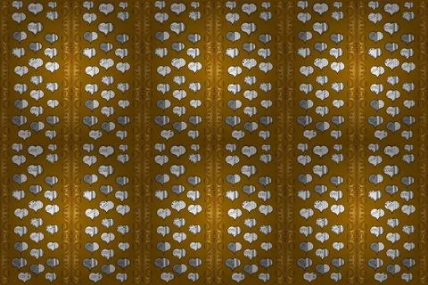 Raster illustration. Hearts seamless pattern. Flat background for design. Baby b Stock Illustration